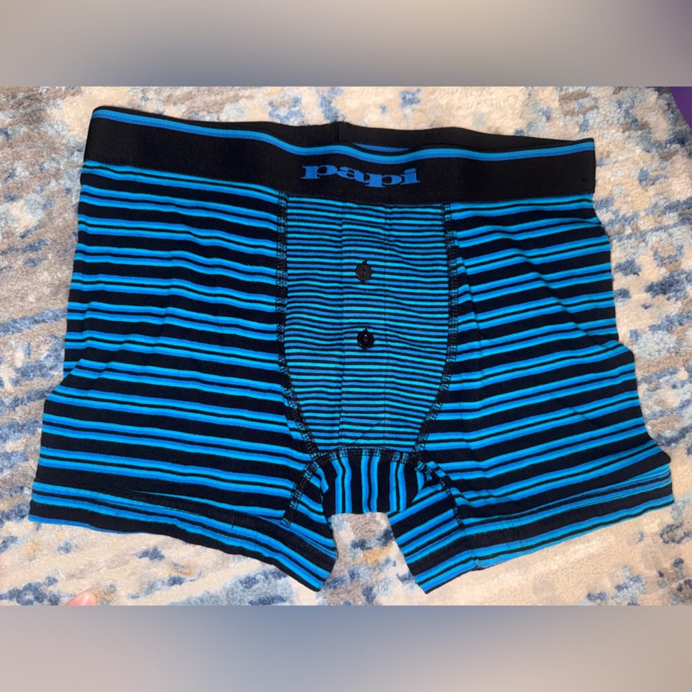 Papi Blue and Black Striped Underwear